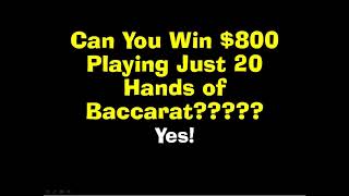 Can you win $800 in just 20 baccarat hands?