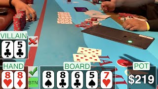 FLOPPING QUADS VS A STRAIGHT FLUSH DRAW // Texas Holdem Poker Vlog 13