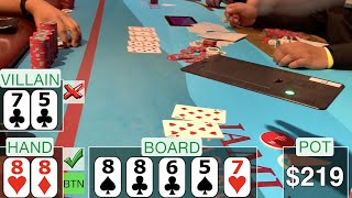 FLOPPING QUADS VS A STRAIGHT FLUSH DRAW // Texas Holdem Poker Vlog 13