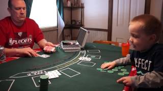 3 year old Boy Learning Blackjack