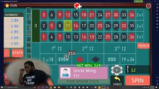 $12 Straight Bet Strategy | Uncle Ming | European Roulette | Roulette Strategy Playlist