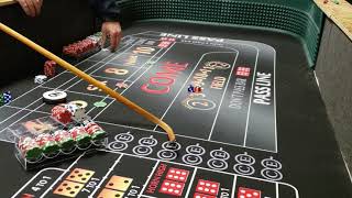 craps Aggresive 154 inside for one paying hit and regress to 44 inside and press by skill and luck.