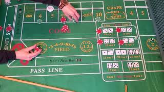 Craps Strategy 6, 8, and Pass Line bets, Win $870 in 20 minutes.