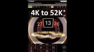Betway Live Roulette. 4K to 52K Huge win in 10Mins with Lightening Roulette