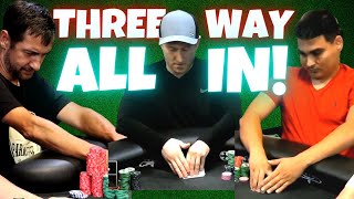 Crazy 3-Way ALL IN CALL Bet for 10k Pot | Poker Highlights