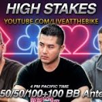 🔴 HIGH STAKES $50/50/100+100 BBA No Limit Texas Hold ’em! Cash Game ♠ Live at the Bike! Poker