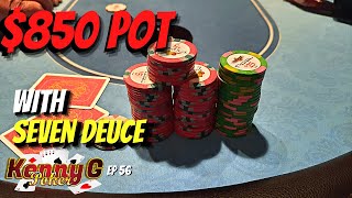 HUGE POT w/ Seven Deuce vs Guy who HATES OUR GUTS!! Poker Vlog 56