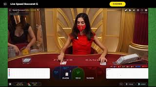 Win Big Cash Baccarat Strategy 2 using hit and run with minimum 34 unit bankroll Day 1