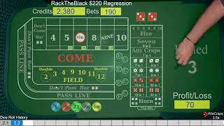 “RackTheBlack $220 Regression” Craps Nation Tutorials & Strategies