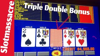 Triple Double Bonus Jackpot Time. High Limit Video Poker.