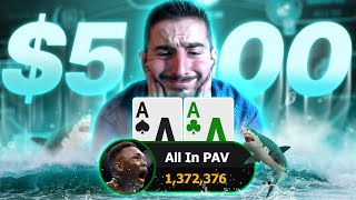PLAYING A $5,000 TOURNAMENT ON POKERSTARS!