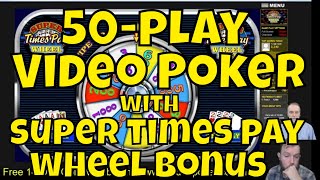 Jacks or Better 50-Play Video Poker with Super Times Pay Wheel Bonus!