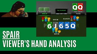 Online Poker Strategy – Viewer’s Hand Review 200nl – Spair