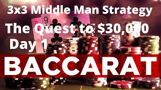 Baccarat: 3×3 Middle Man Strategy simulation test series – Day 1