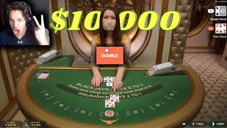 INSANE $10,000 BLACKJACK SESSION..COUNTING CARDS! HUGE SIDE BETS AND DOUBLE DOWNS!