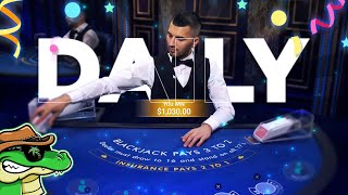 CRAZY ALL-IN BLACKJACK HAND! | Daily Blackjack #7