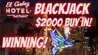 BLACKJACK at the EL CORTEZ! BIG WINNING SESSION!! LOTS OF $100 BETS