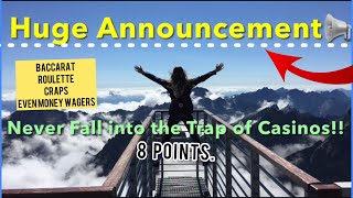 Huge Announcement 📢 +Top 8 Casino psychological Tricks. Baccarat winning strategies. #casino #win