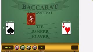 Baccarat Strategy Bet Selection $100 or more per day