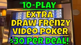 10-Play Extra Draw Frenzy Video Poker at $30 Per Deal!