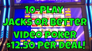 10-Play Jacks or Better Video Poker at $12.50 Per Deal!