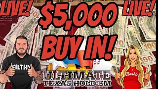 $1000 BETS!!!  LIVE! HIGH STAKES ULTIMATE TEXAS HOLDEM!