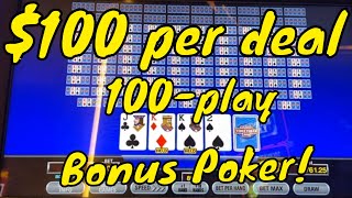 100-Play Video Poker – Betting Up To $100 per Hand!