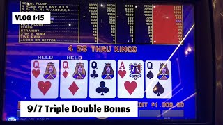 9/7 Triple Double Bonus Poker War! High Limit Video Poker VLOG 145.