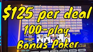 100-Play Video Poker – Betting Up To $125 per Hand!