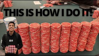 HOW TO BEAT 1/2 NLH LIVE CASH GAME!! WILD POKER VLOG at CHICAGO. Poker Profit Vlog #19