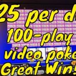 100-Play Video Poker – Betting Up To $125 per Hand!