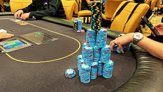 DRUNK PLAYER BLIND RAISING ! MASSIVE POTS BIG BLUFFS! Poker Vlog | Close 2 Broke Ep 104