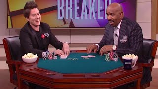 Steve Harvey takes on poker champ Vanessa Selbst || STEVE HARVEY