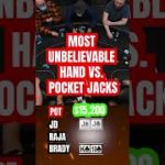 MOST UNBELIEVABLE HAND vs. JACKS for $15,000 🤮💰 #shorts #poker