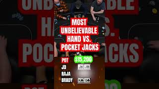 MOST UNBELIEVABLE HAND vs. JACKS for $15,000 🤮💰 #shorts #poker