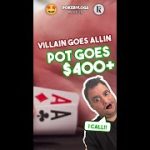 GOING ALL IN WITH POCKET ACES FOR $400+ | Poker vlog #shorts