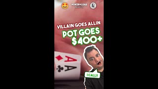 GOING ALL IN WITH POCKET ACES FOR $400+ | Poker vlog #shorts