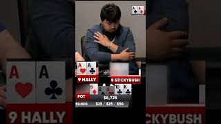 ALL IN w/ACES vs. WILD Gambler for $20,000 💰🤮  #shorts #poker