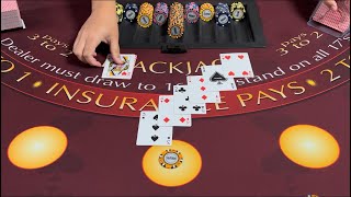 Blackjack | $125,000 Buy In | AMAZING High Limit Blackjack Session! Lucky Hits & Large Bets!