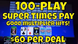 100-Play Super Times Pay – $60 a Deal – Good Multiplier Hits!