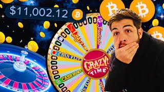 Gambling $10,000 Of My Bitcoin On Crazy Time & Roulette!!!