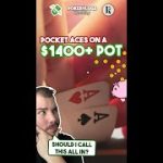 Pocket Aces for a $1400+ POT | Poker vlog #shorts