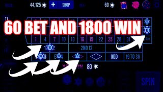 60 BET AND 1800 WIN | Best Roulette Strategy | Roulette Tips | Roulette Strategy to Win