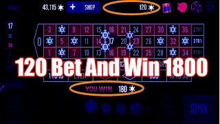 120 Bet And Win 1800 | Best Roulette Strategy | Roulette Tips | Roulette Strategy to Win