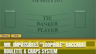 Mr. Impossibles FREE (Advice, Philosophy, Q & A and Tips) “Loophole” Baccarat, Roulette & Craps