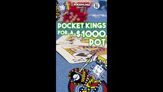 POCKET KINGS FOR A $1K POT | Poker vlog #shorts