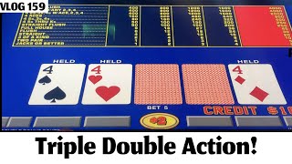 Triple Double Action from Las Vegas. High Limit Video Poker VLOG 159