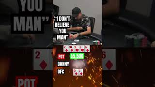 OVERBETTING the RIVER vs. FLUSH?!  #shorts #poker