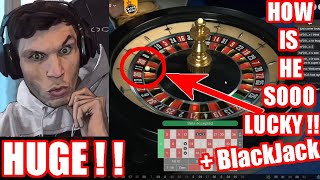 The LUCKIEST ROULETTE Player Alive .. and BlackJack | TrainWrecksTV