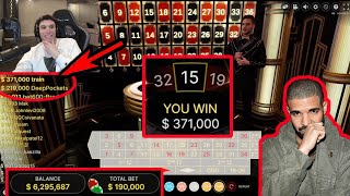 TrainWrecksTV runs into Drake playing Roulette | HUGE Bets | HUGE Wins